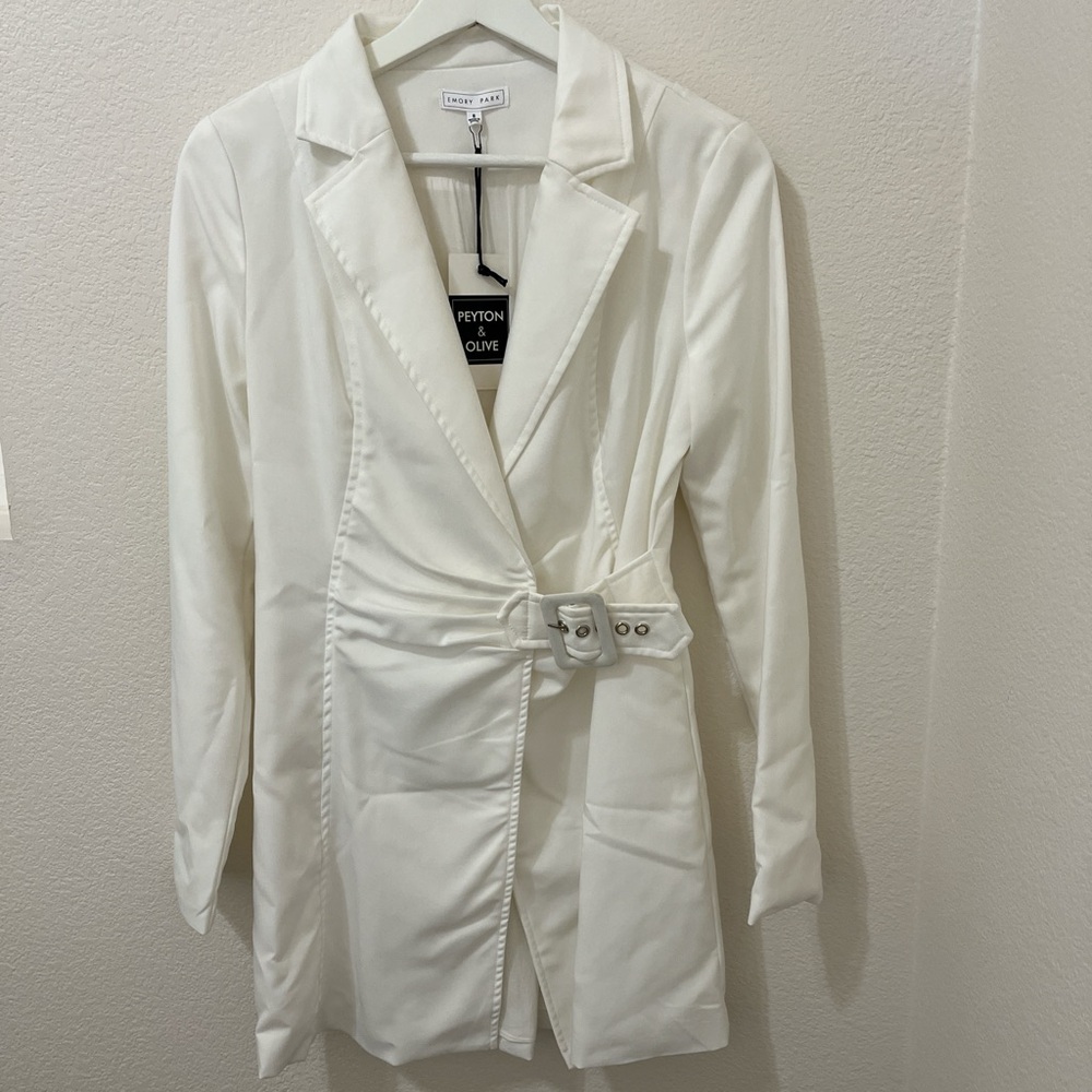 NEW Structured White Blazer Dress